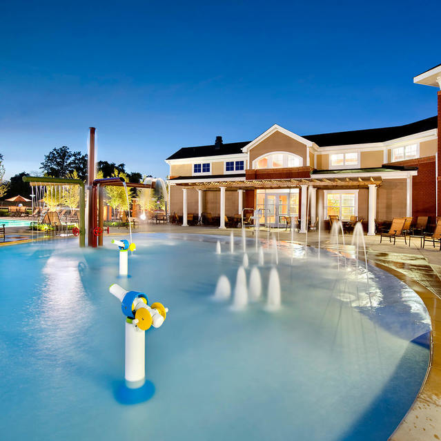 Swimming pool splash pad at Westchester at the Pavilions in Waldorf MD
